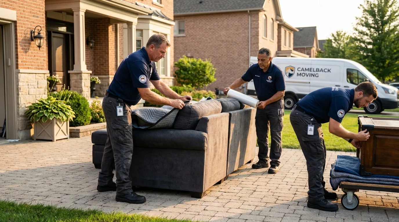 Large estate moving crew wrapping furniture in Batesburg, SC